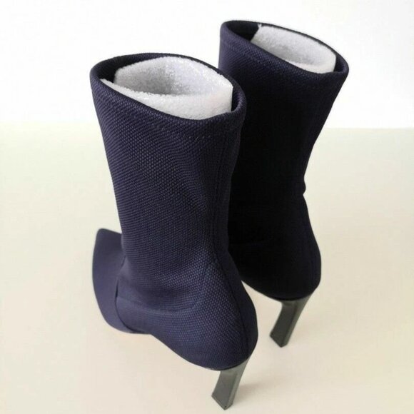 NIB STUART WEITZMAN Navy Blue Portofino Etna Rapture 75 Boots Booties Shoes 6 - Picture 6 of 12